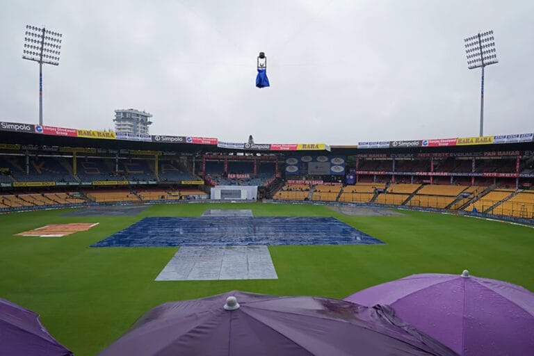 Chinnaswamy Stadium IND vs NZ Live Toss Delayed Due to Rain on Day 1