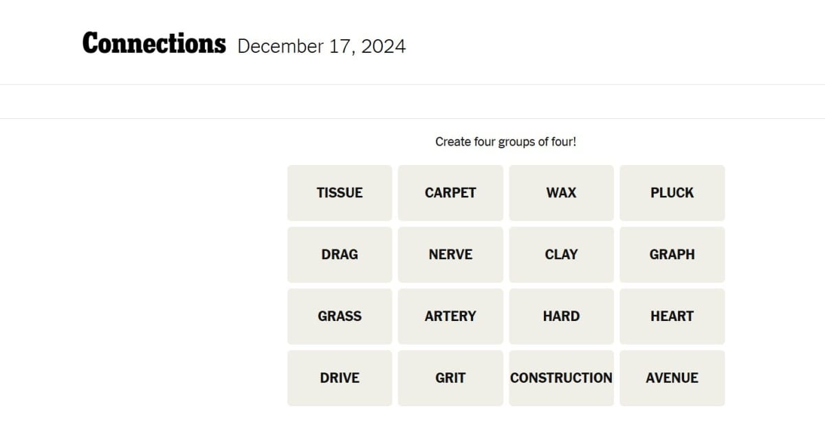 "NYT Connections December 17, 2024 Hints and Answers for Puzzle 555