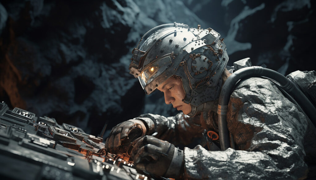 Gears of War Set for PS5 Release with Stunning 4K Upgrade 2 closeup futuristic asteroid space mining operator high fidelity detail photorealistic