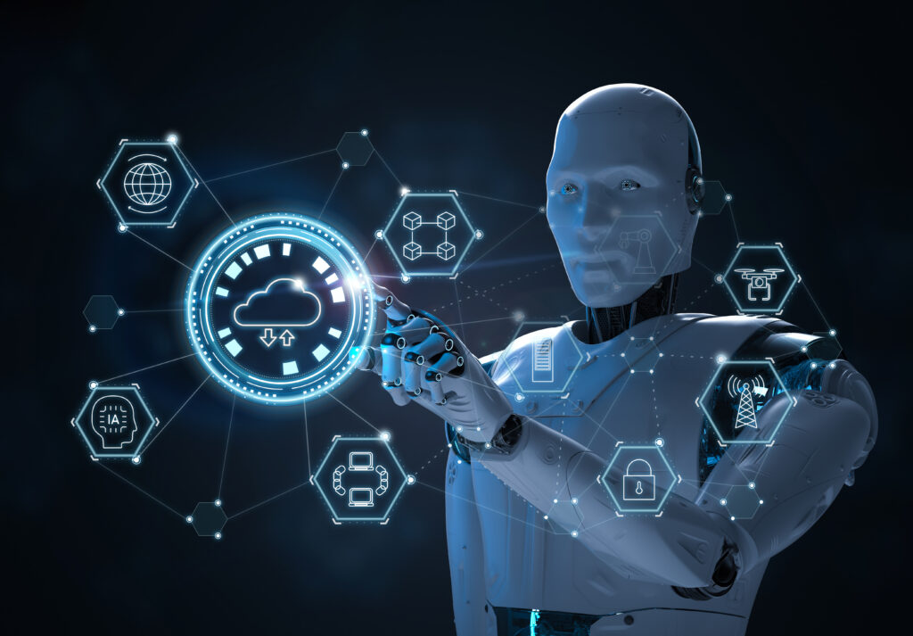 Salesforce to Acquire Informatica for $8B to Boost AI Data Tools 2 cloud computing technology with cyborg with graphic display