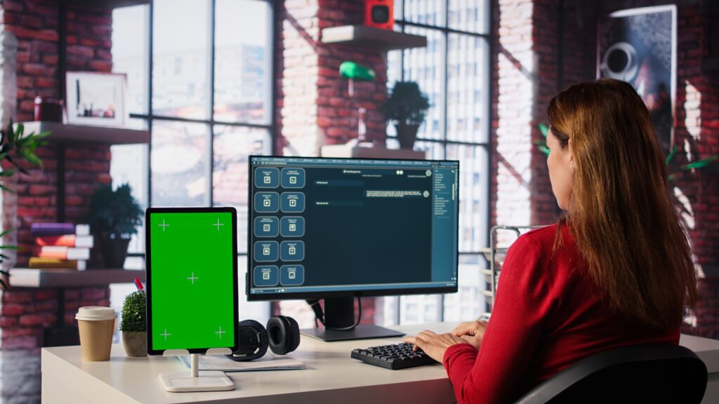 Apple Unveils Sleek and Elegant New Software Design 1 freelancer interacting with smart ai virtual assistant mockup screen