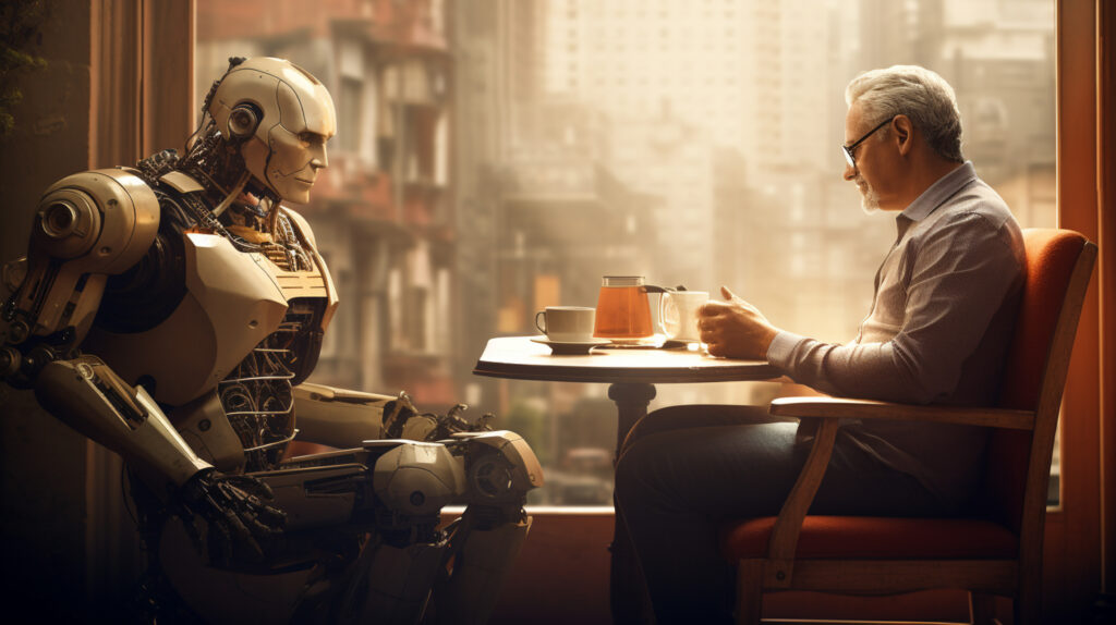 CEO Andy Jassy Speaks: Embracing Generative AI at Amazon 2 regular human job performed by anthropomorphic futuristic robot